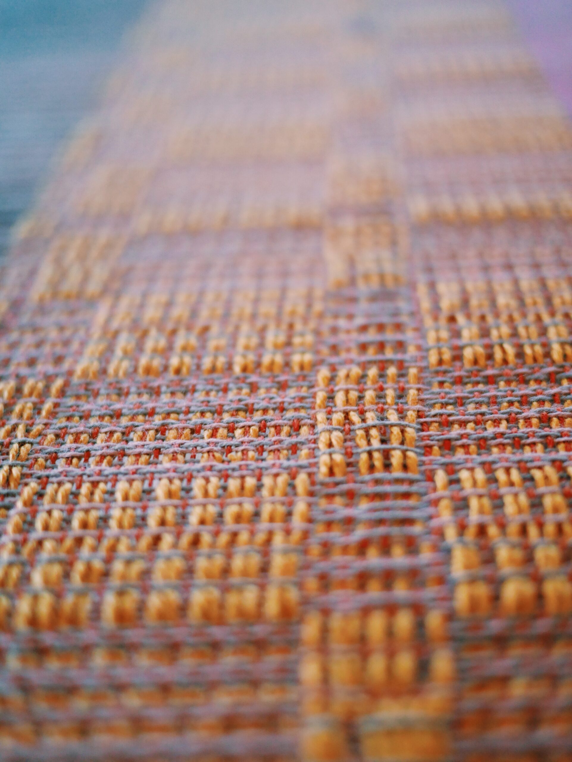 Late Sunrise in Winter, detail, January 2023, cotton, crackle weave